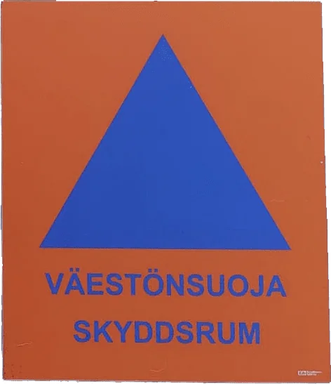 Väestönsuojan merkintäkyltti